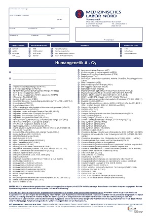 Begleitformular Humangenetik A-Z