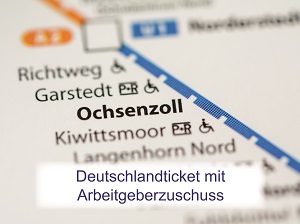 Ausschnitt des HVV-Plans mit hervorgehobener Haltestelle Ochsenzoll