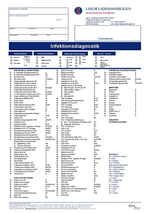 Anforderungsformular Infektionsdiagnostik