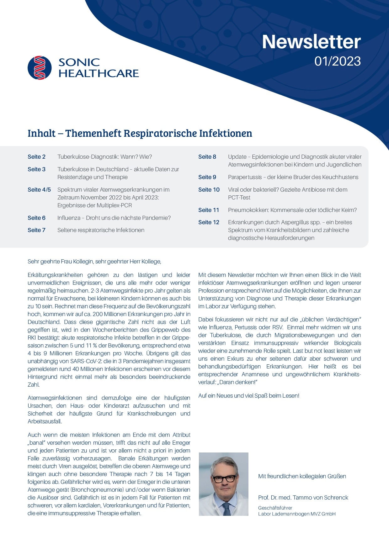 Sonic Newsletter Themenheft Respiratorische Infektionen